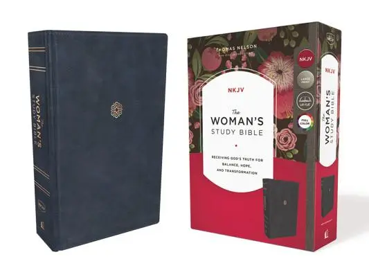 Nkjv, Női Tanulmányi Biblia, bőrpuha, kék, színes: Isten igazságának befogadása az egyensúlyért, a reményért és az átalakulásért - The Nkjv, Woman's Study Bible, Leathersoft, Blue, Full-Color: Receiving God's Truth for Balance, Hope, and Transformation