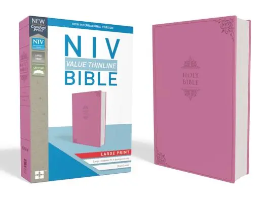 NIV, Value Thinline Bible, Nagyméretű nyomtatás, műbőr, rózsaszínű - NIV, Value Thinline Bible, Large Print, Imitation Leather, Pink