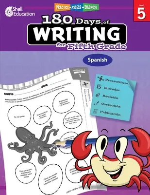 180 nap írás ötödik osztályosoknak (spanyol): Gyakorlás, értékelés, diagnózis - 180 Days of Writing for Fifth Grade (Spanish): Practice, Assess, Diagnose