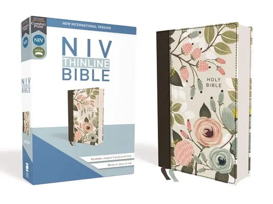 Niv, Thinline Bible, Cloth Over Board, Floral, Red Letter Edition, Comfort Print