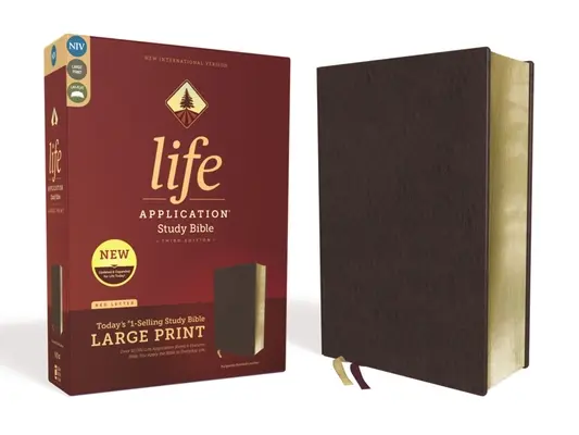 Niv, Life Application Study Bible, Harmadik kiadás, Large Print, Bonded Leather, Burgundy, Red Letter Edition - Niv, Life Application Study Bible, Third Edition, Large Print, Bonded Leather, Burgundy, Red Letter Edition