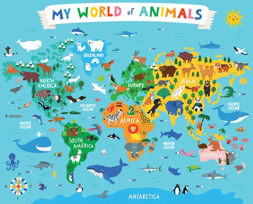 Az én állatvilágom 36 darabos padlópuzzle - My World of Animals 36-Piece Floor Puzzle