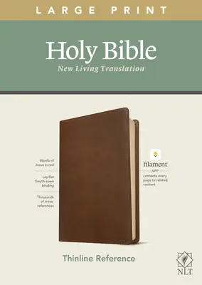 NLT Large Print Thinline Reference Bible, Filament Enabled Edition (Piros betűs, bőrszerű, rusztikus barna) - NLT Large Print Thinline Reference Bible, Filament Enabled Edition (Red Letter, Leatherlike, Rustic Brown)