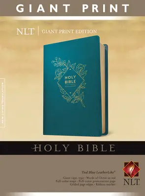 Holy Bible, Giant Print NLT (Piros betűs, Leatherlike, Teal Blue) - Holy Bible, Giant Print NLT (Red Letter, Leatherlike, Teal Blue)