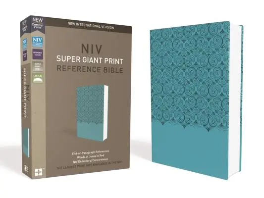 NIV, Super Giant Print Reference Bible, műbőr, kék, piros betűs kiadás - NIV, Super Giant Print Reference Bible, Imitation Leather, Blue, Red Letter Edition