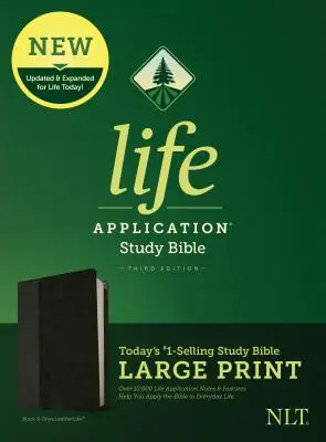 NLT Life Application Study Bible, Third Edition, Large Print (Leatherlike, Black/Onyx)