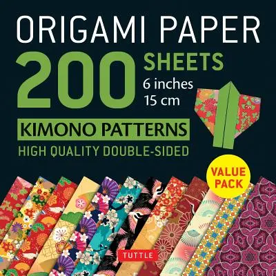 Origami papír 200 lap Kimonóminták 6 (15 CM): Tuttle Origami papír: Kiváló minőségű kétoldalas origami lapok 12 mintával nyomtatva (Instructi - Origami Paper 200 Sheets Kimono Patterns 6 (15 CM): Tuttle Origami Paper: High-Quality Double-Sided Origami Sheets Printed with 12 Patterns (Instructi