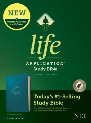 NLT Life Application Study Bible, harmadik kiadás (Piros betűs, Leatherlike, Teal Blue, Indexelt) - NLT Life Application Study Bible, Third Edition (Red Letter, Leatherlike, Teal Blue, Indexed)