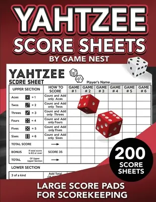 Yahtzee Score Sheets: 200 nagyméretű pontgyűjtő lap - 8,5 x 11 Yahtzee pontgyűjtő kártyák - 200 nagyméretű pontgyűjtő lap - 8,5 x 11 Yahtzee pontgyűjtő kártyák - Yahtzee Score Sheets: 200 Large Score Pads for Scorekeeping 8.5 x 11 Yahtzee Score Cards