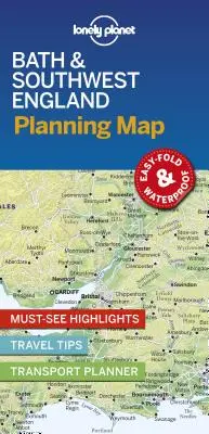 Lonely Planet Bath és Délnyugat-Anglia tervezési térkép 1 - Lonely Planet Bath & Southwest England Planning Map 1