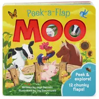 Moo - Peek a Flap gyerekeknek szóló táblás könyv - Moo - Peek a Flap Children's Board Book