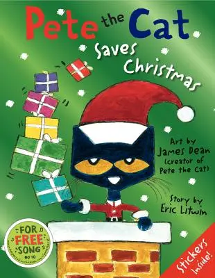 Pete, a macska megmenti a karácsonyt: Matricás lapot tartalmaz! - Pete the Cat Saves Christmas: Includes Sticker Sheet!