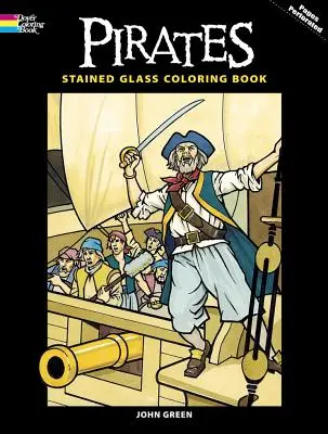 Kalózok festett üvegfestmény színezőkönyv - Pirates Stained Glass Coloring Book