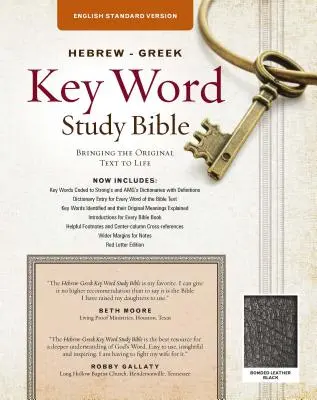 A héber-görög kulcsszavas Biblia: ESV kiadás, Fekete kötéses bőr - The Hebrew-Greek Key Word Study Bible: ESV Edition, Black Bonded Leather