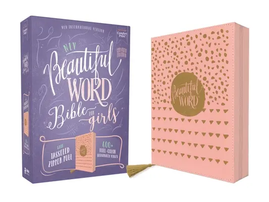 Niv, Beautiful Word Bible for Girls, Updated Edition, Leathersoft, Zippzáras, Pink, Red Letter, Comfort Print: 600+ Full-Color Illustrated Verses - Niv, Beautiful Word Bible for Girls, Updated Edition, Leathersoft, Zippered, Pink, Red Letter, Comfort Print: 600+ Full-Color Illustrated Verses