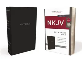 NKJV, Ajándék és Díj Biblia, Bőrmintás, Fekete, Piros betűs kiadás - NKJV, Gift and Award Bible, Leather-Look, Black, Red Letter Edition