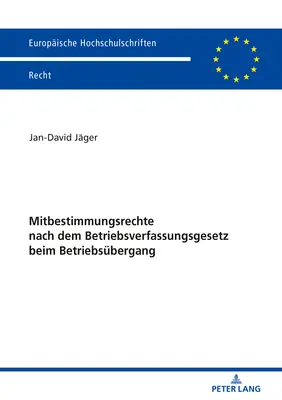 Az üzemi alkotmánytörvény szerinti együttdöntési jogok az üzemátadásban: A 613a. bgb. besorolása az üzemi alkotmány rendszerében - Mitbestimmungsrechte Nach Dem Betriebsverfassungsgesetz Beim Betriebsuebergang: Eine Einordnung Von  613a Bgb in Das System Der Betriebsverfassung