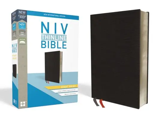 NIV, Thinline Bible, Giant Print, Bonded Leather, Black, Indexed, Red Letter Edition (Vékonyvonalas Biblia), fekete, piros betűs kiadás - NIV, Thinline Bible, Giant Print, Bonded Leather, Black, Indexed, Red Letter Edition