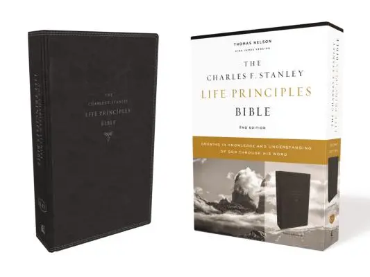 Kjv, Charles F. Stanley Life Principles Bible, 2. kiadás, bőrpuha, fekete, Comfort Print: Growing in Knowledge and Understanding of God Through H - Kjv, Charles F. Stanley Life Principles Bible, 2nd Edition, Leathersoft, Black, Comfort Print: Growing in Knowledge and Understanding of God Through H