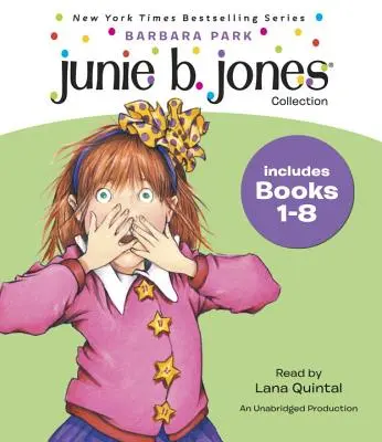 Junie B. Jones gyűjtemény: Könyvek 1-8: #1 Hülye büdös busz; #2 Majomügyek; #3 Nagy kövér száj; #4 Sunyi Kukucskáló Spyi Ng; #5 Szemét Gyümölcstorta; - Junie B. Jones Collection: Books 1-8: #1 Stupid Smelly Bus; #2 Monkey Business; #3 Big Fat Mouth; #4 Sneaky Peeky Spyi Ng; #5 Yucky Blucky Fruitcake;