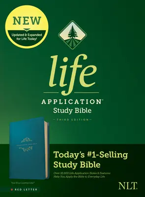 NLT Life Application Study Bible, harmadik kiadás (Piros betűs, Leatherlike, Teal Blue) - NLT Life Application Study Bible, Third Edition (Red Letter, Leatherlike, Teal Blue)