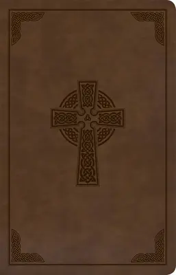 KJV Large Print Personal Size Reference Bible, Brown Celtic Cross Leathertouch, barna, kelta keresztes bőrkontúrral - KJV Large Print Personal Size Reference Bible, Brown Celtic Cross Leathertouch