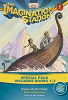 Képzeletbeli állomás könyvek 3 részes csomagja: Utazás a vikingekkel / Támadás az arénában / Veszély a palotában - Imagination Station Books 3-Pack: Voyage with the Vikings / Attack at the Arena / Peril in the Palace