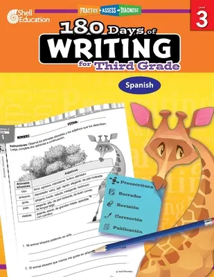 180 Days of Writing for Third Grade (spanyol): Gyakorlat, értékelés, diagnózis - 180 Days of Writing for Third Grade (Spanish): Practice, Assess, Diagnose