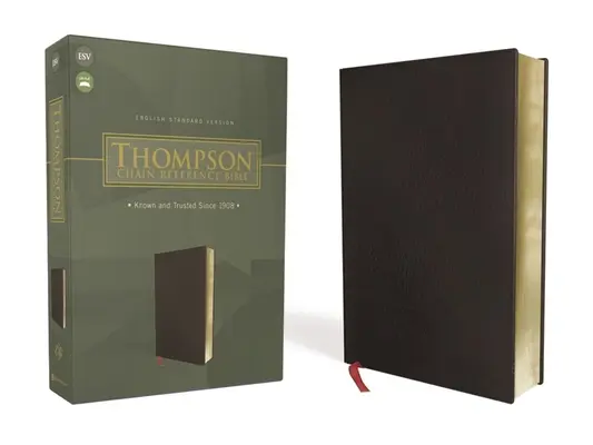 Esv, Thompson Chain-Reference Bible, Kötött bőr, Fekete, Piros betűs, Vörös betű - Esv, Thompson Chain-Reference Bible, Bonded Leather, Black, Red Letter