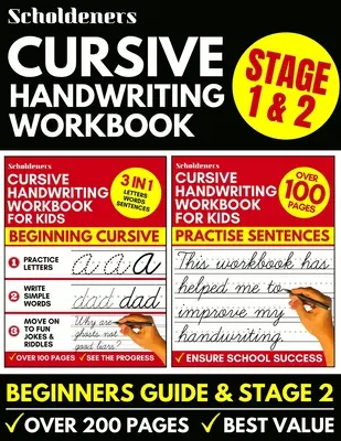 Cursive Handwriting Workbook: 2 az 1-ben könyvkészlet gyerekeknek (kurzív írás kezdőknek / kurzív írás gyakorlókönyv) - Cursive Handwriting Workbook: 2-in-1 Book Set For Kids (Cursive for Beginners / Cursive Writing Practice Book)