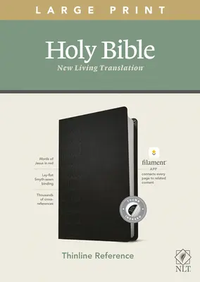 NLT Large Print Thinline Reference Bible, Filament Enabled Edition (Piros betűs, Leatherlike, fekete, indexelt) - NLT Large Print Thinline Reference Bible, Filament Enabled Edition (Red Letter, Leatherlike, Black, Indexed)