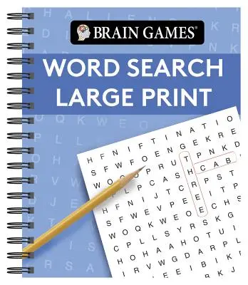 Agyjátékok - Szókereső nagyméretű nyomtatásban (kék) - Brain Games - Word Search Large Print (Blue)