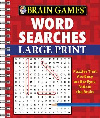 Agyjátékok - Szókeresés - nagyméretű nyomtatás (piros) - Brain Games - Word Searches - Large Print (Red)