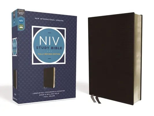 NIV Study Bible, Fully Revised Edition, Bonded Leather, Black, Red Letter, Comfort Print (NIV Tanulmányi Biblia, teljesen átdolgozott kiadás, kötött bőr, fekete, piros betűs, kényelmes nyomtatás) - NIV Study Bible, Fully Revised Edition, Bonded Leather, Black, Red Letter, Comfort Print