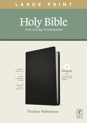 NLT Large Print Thinline Reference Bible, Filament Enabled Edition (Piros betűs, Leatherlike, Fekete) - NLT Large Print Thinline Reference Bible, Filament Enabled Edition (Red Letter, Leatherlike, Black)