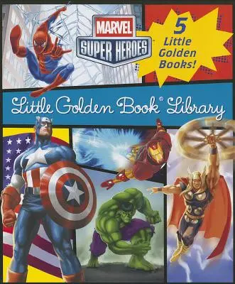 Marvel Kis Aranykönyv-könyvtár (Marvel szuperhősök): Pókember; Hulk; Vasember; Amerika kapitány; Bosszúállók - Marvel Little Golden Book Library (Marvel Super Heroes): Spider-Man; Hulk; Iron Man; Captain America; The Avengers