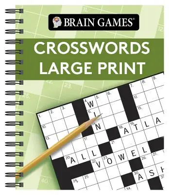 Agyjátékok - Keresztrejtvények nagyméretű nyomtatásban (Zöld) - Brain Games - Crosswords Large Print (Green)