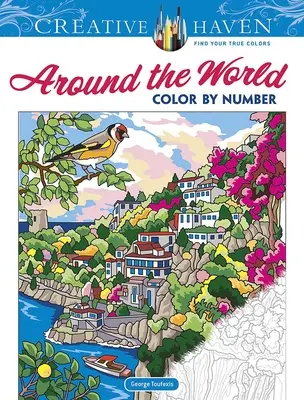 Creative Haven Around the World Color by Number színes könyv - Creative Haven Around the World Color by Number