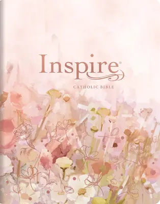 Inspire Catholic Bible NLT Large Print (Bőrmintás, rózsaszín mezők rózsaarany színnel): A Biblia színezéshez és kreatív naplóíráshoz - Inspire Catholic Bible NLT Large Print (Leatherlike, Pink Fields with Rose Gold): The Bible for Coloring & Creative Journaling