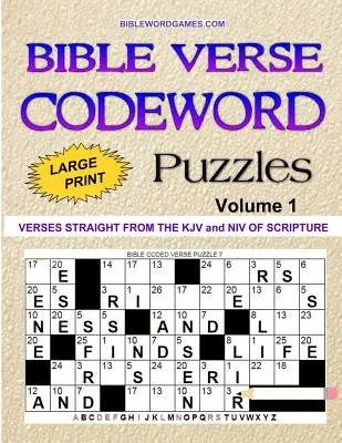 Bible Verse Codeword Puzzles Vol.1: 60 új bibliai verses kódszavas rejtvények nagyméretű nyomtatott könyvben (angolul) - Bible Verse Codeword Puzzles Vol.1: 60 New Bible Verse Codeword Puzzles in Large Print Paperback