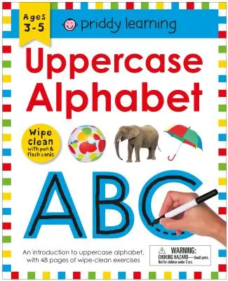 Wipe Clean Workbook: Uppercase Alphabet (Zárt spirálkötés): 3-6 éves korig; Törölgethető tollal és tanulókártyákkal - Wipe Clean Workbook: Uppercase Alphabet (Enclosed Spiral Binding): Ages 3-6; Wipe-Clean with Pen & Flash Cards