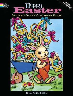 Boldog húsvétot festett üveg színező könyv - Happy Easter Stained Glass Coloring Book