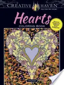 Creative Haven Hearts Coloring Book: Romantikus minták drámai fekete háttérrel - Creative Haven Hearts Coloring Book: Romantic Designs on a Dramatic Black Background