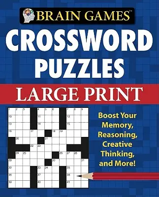 Agyjátékok - Keresztrejtvények - Nagyméretű (kék) - Brain Games - Crossword Puzzles - Large Print (Blue)