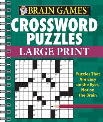 Agyjátékok - Keresztrejtvények - Nagyméretű nyomtatás (Zöld) - Brain Games - Crossword Puzzles - Large Print (Green)