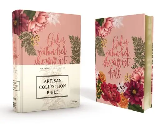 Niv, Artisan Collection Bible, Cloth Over Board, Pink Floral, Designed Edges Under Gilding, Red Letter Edition, Comfort Print