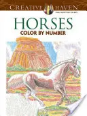 Horses Color by Number Coloring Book Színezőkönyv - Horses Color by Number Coloring Book