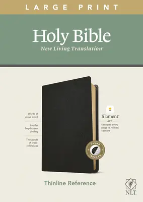 NLT Large Print Thinline Reference Bible, Filament Enabled Edition (Red Letter, Genuine Leather, Black, Indexed) (Vörös betűs, valódi bőr, fekete, indexelt) - NLT Large Print Thinline Reference Bible, Filament Enabled Edition (Red Letter, Genuine Leather, Black, Indexed)