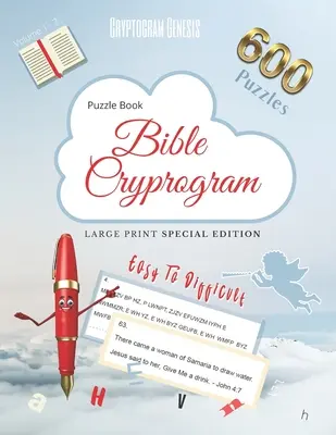Rejtvénykönyv Biblia kriptogram nagy nyomtatott különkiadás: Bible Cryptograms, Cryptogram Bible Puzzle Books, Cryptograms Bible Quotes - The Complete Se - Puzzle Book Bible Cryptogram Large Print Special Edition: Bible Cryptograms, Cryptogram Bible Puzzle Books, Cryptograms Bible Quotes - The Complete Se