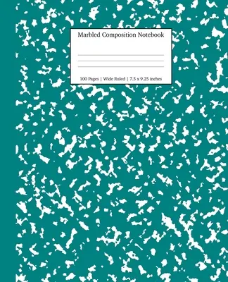 Marbled Composition Notebook: Teal Marble Wide Ruled Paper Subject Book (Széles vonalú, márványozott papír) - Marbled Composition Notebook: Teal Marble Wide Ruled Paper Subject Book